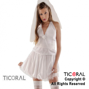 DISFRAZ NOVIA ADULTO T.1 C/TOCADO x 1